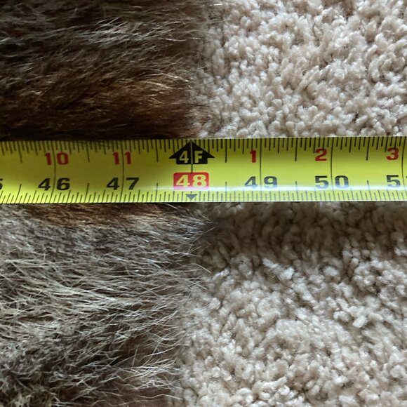 Stunning Vintage Real Fur Coat 2-Tone Size Large Mob Wife Luxury Winter - Picture 12 of 13